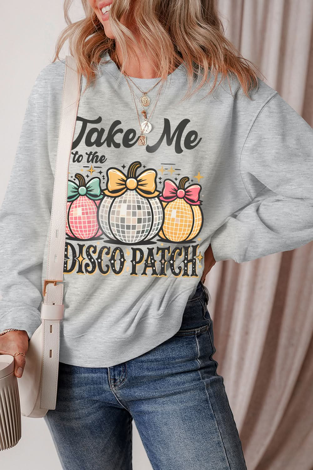 Graphic Round Neck Long Sleeve Sweatshirt