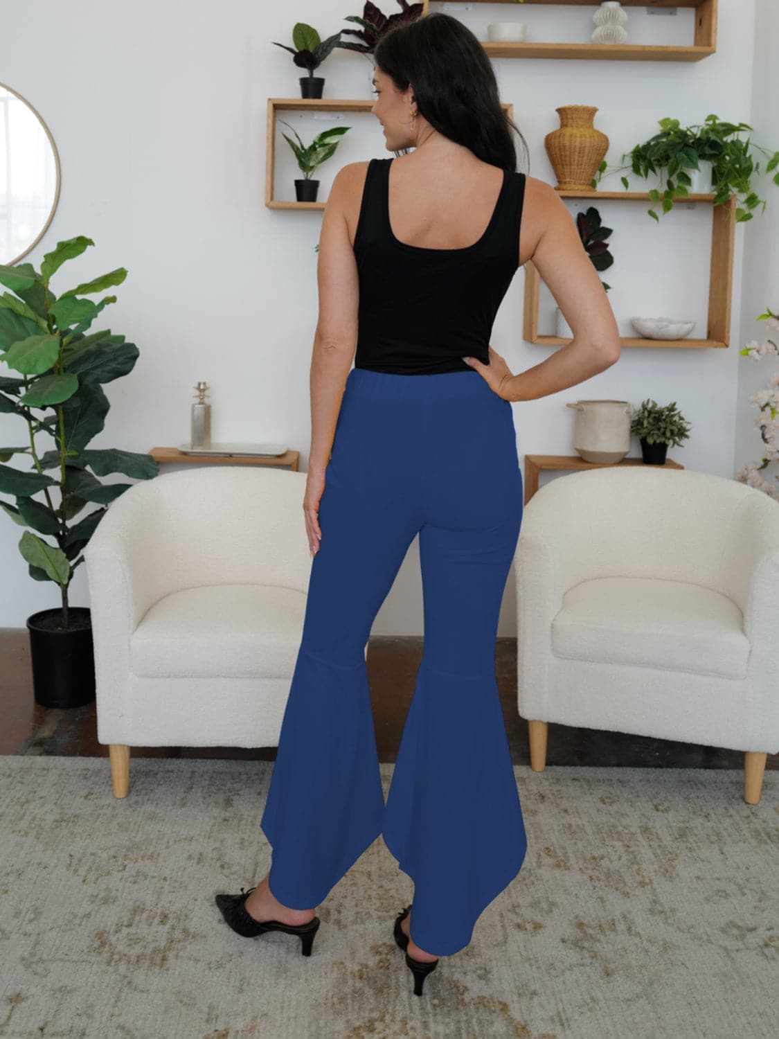 Chic high-low bootcut trousers