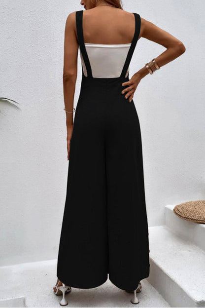 Square Neck Wide Strap Jumpsuit.