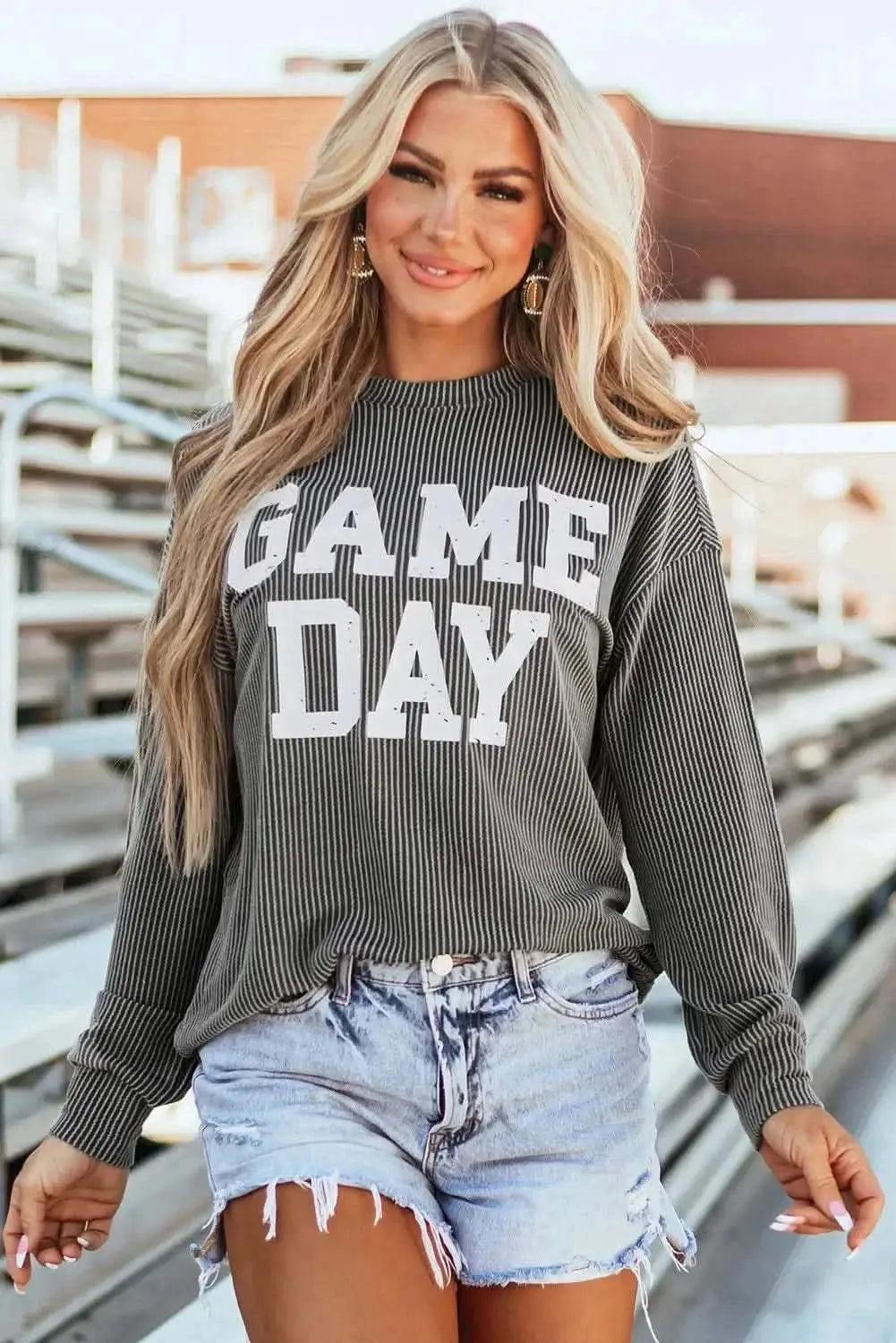 Chic striped long sleeve tee - Love Salve 