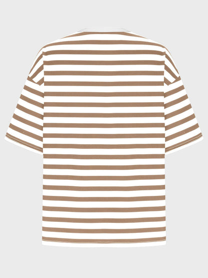 Striped Round Neck Half Sleeve T-Shirt.