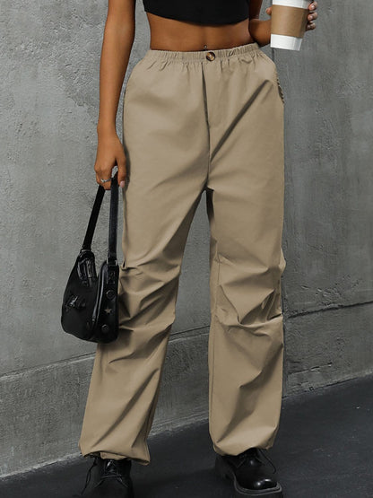 Versatile Pocketed Stretch Waist Pants