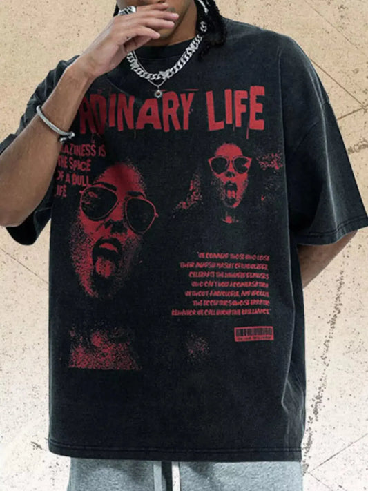 Men's Vintage Graphic Print Oversized T-Shirt Simply Love