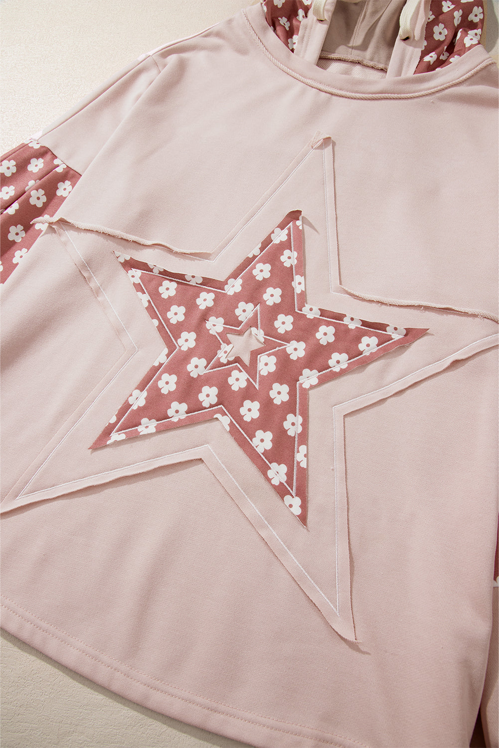 Floral star patchwork hoodie