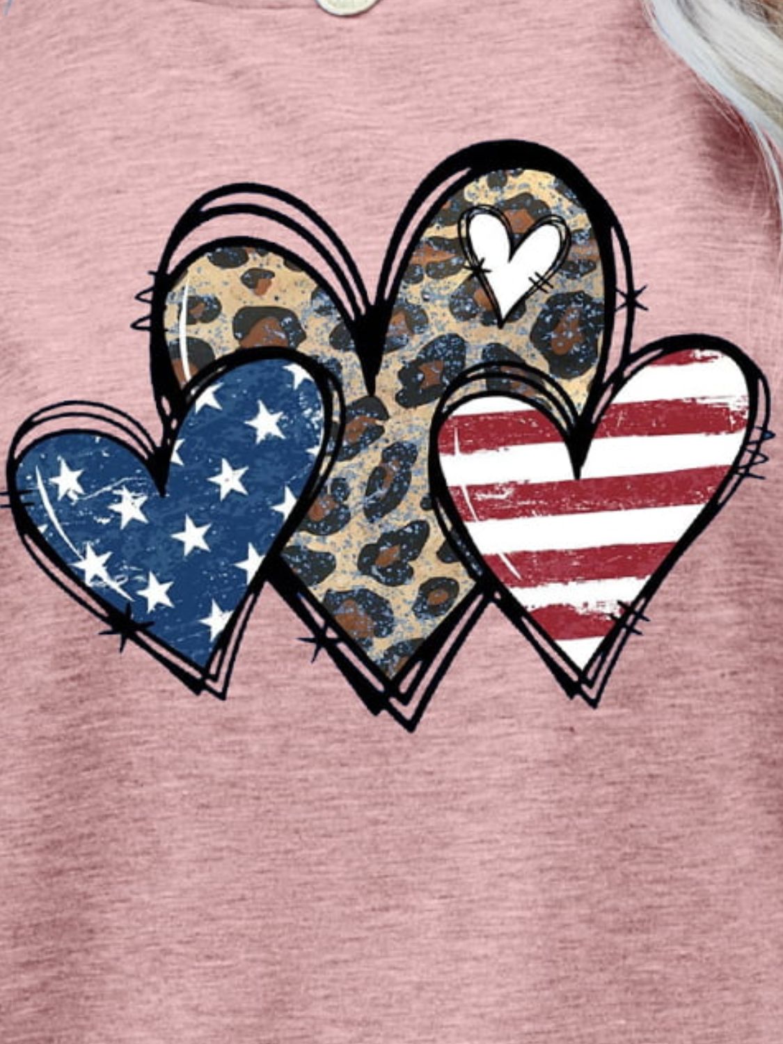 Simply Love: Patriotic Leopard Heart Tee