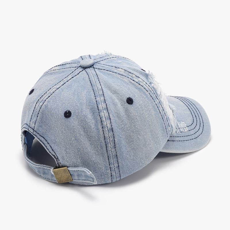 Distressed Cotton Baseball Cap.