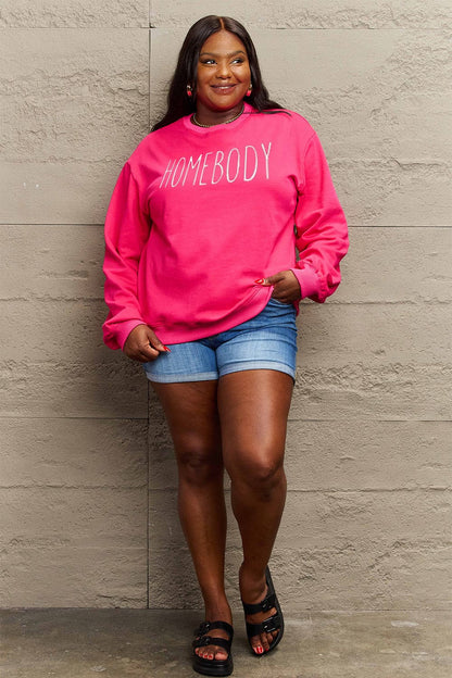 Simply Love Full Size HOMEBODY Graphic Sweatshirt.