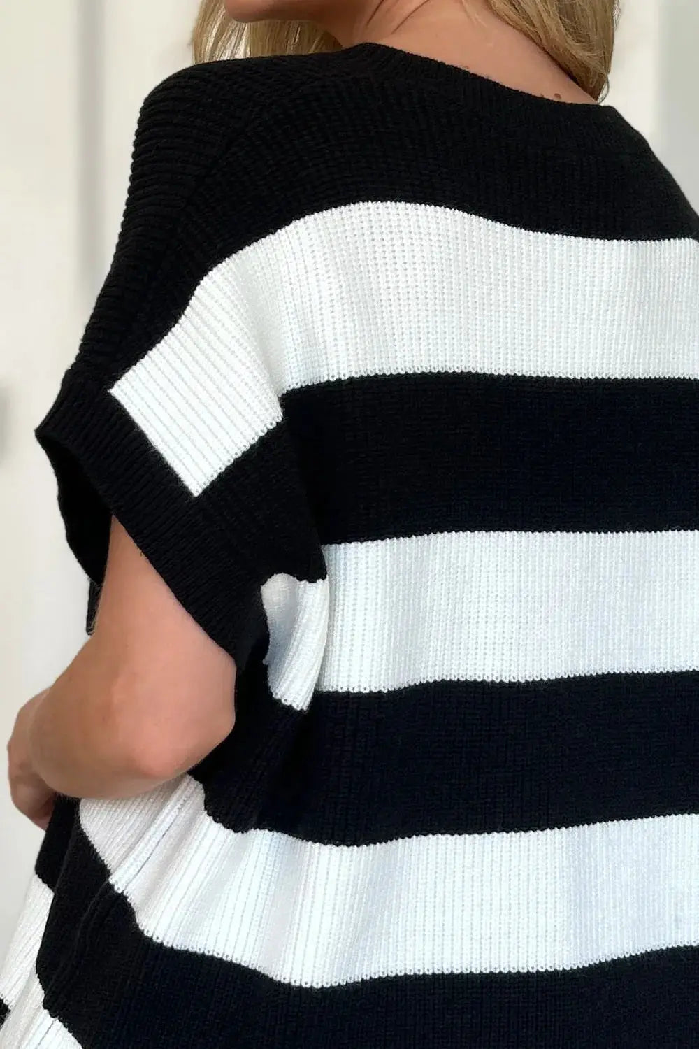 Double Take: Striped V-Neck Sweater - Love Salve