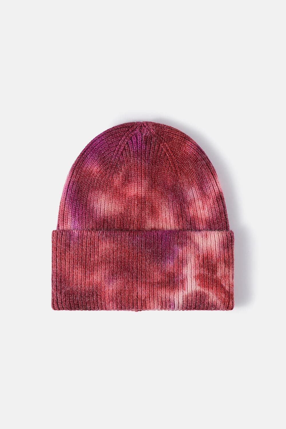 Tie-Dye Cuffed Rib-Knit Beanie Hat.