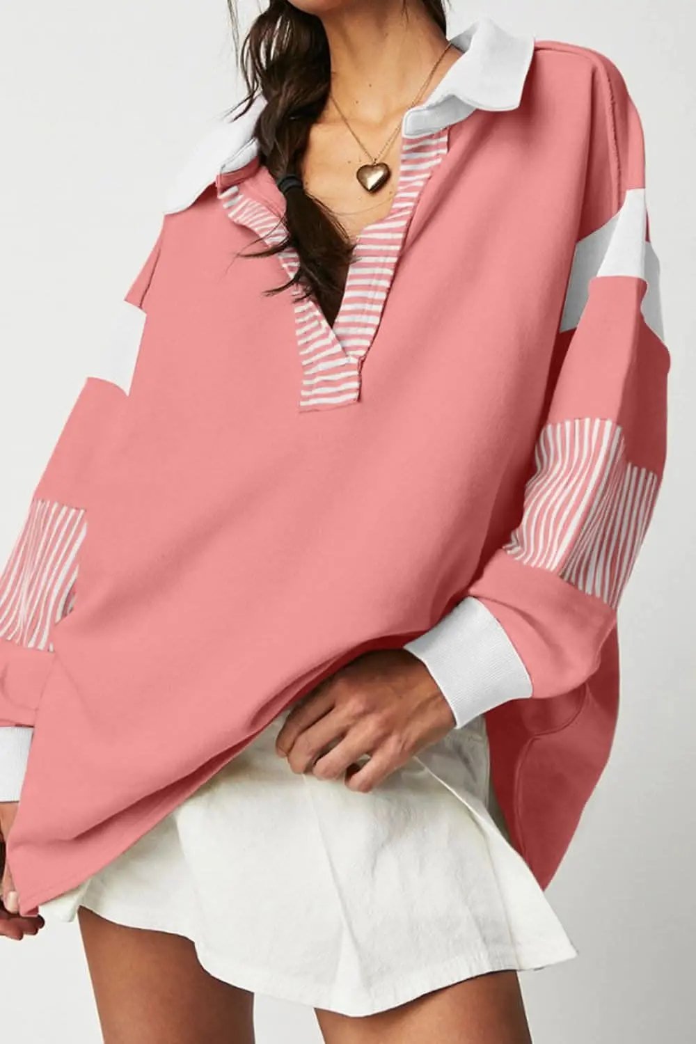Collared long sleeve sweatshirt - Love Salve 