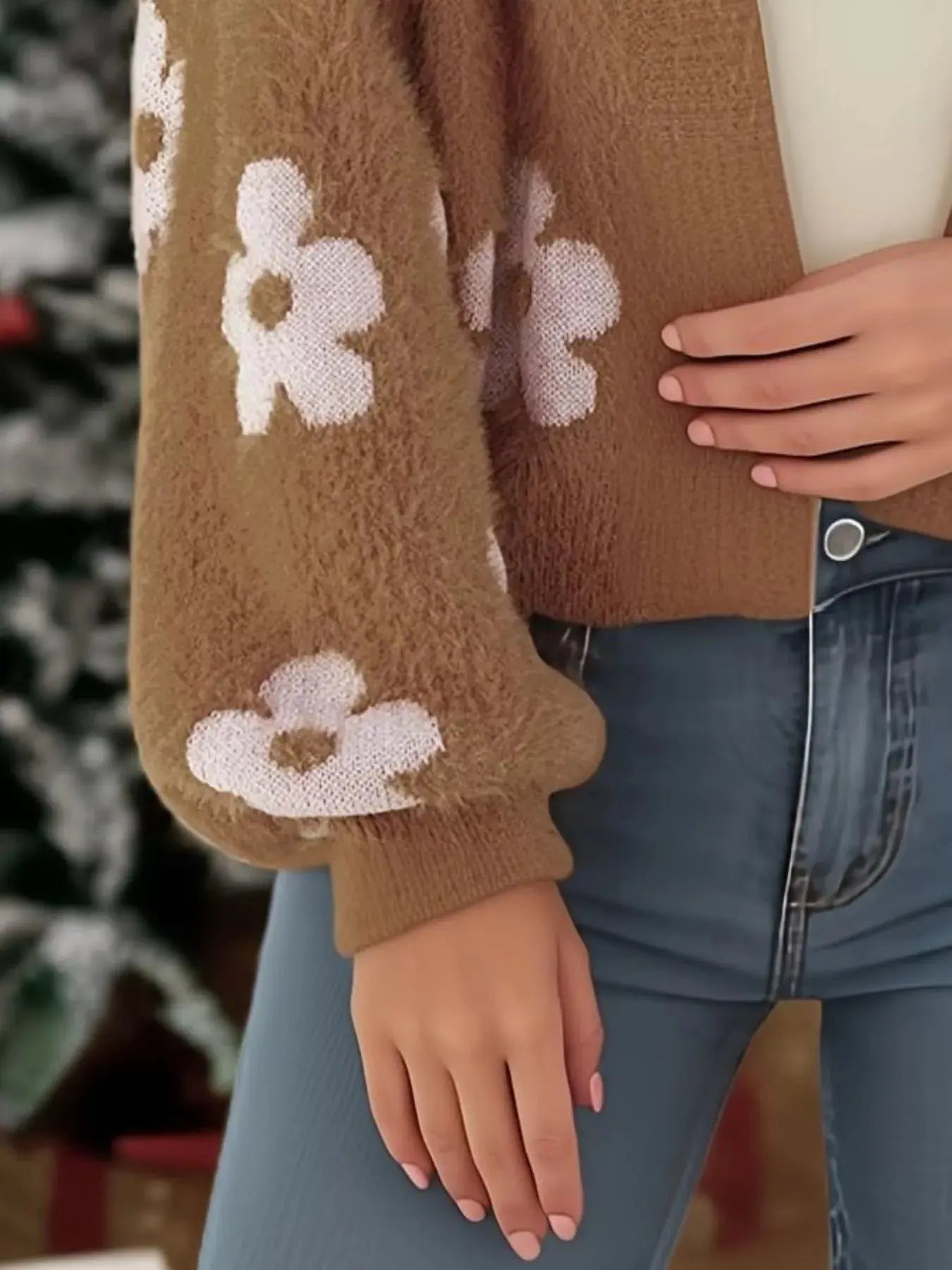 Floral Open Front Cardigan Simply Love