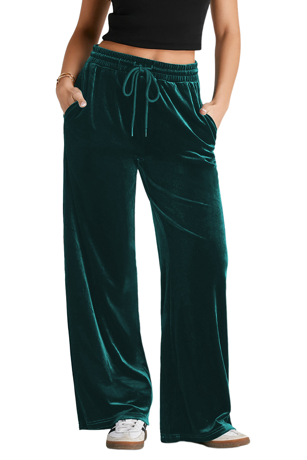 Evergreen wide leg pants - drawstring waist