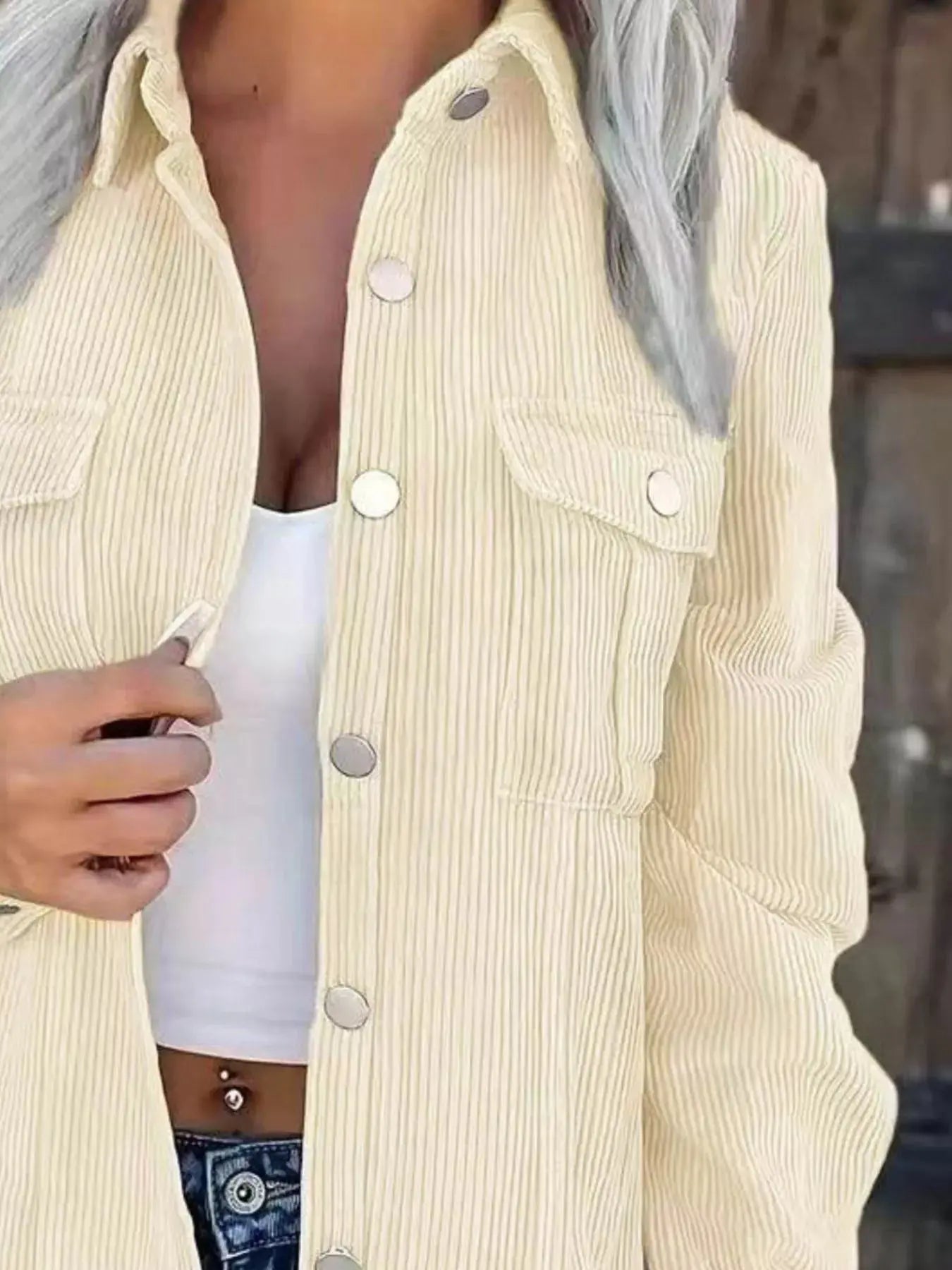 Corduroy Button-Down Jacket Simply Love
