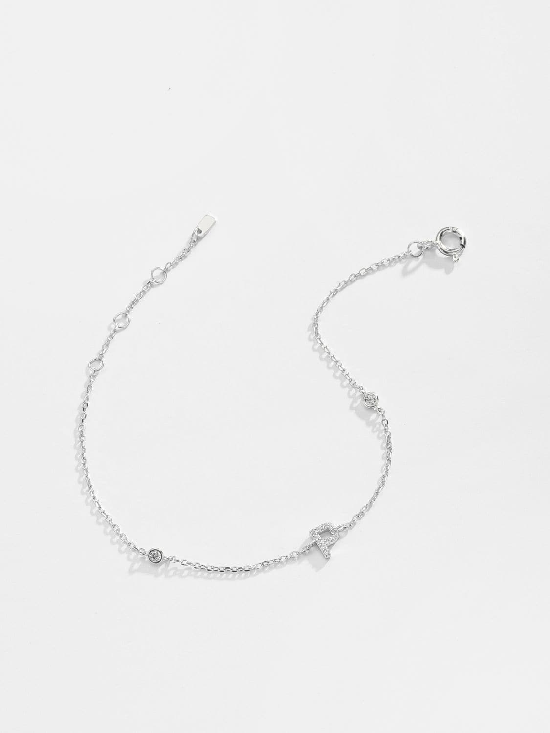 L To P Zircon 925 Sterling Silver Bracelet.