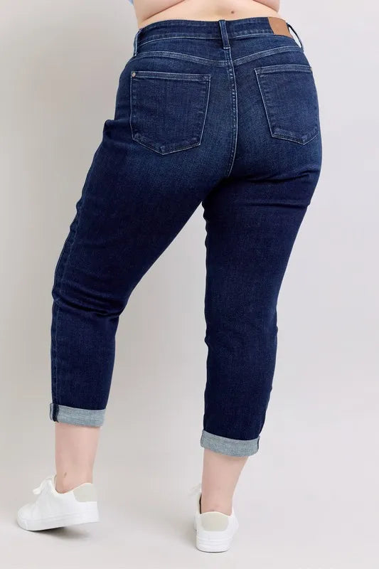 Judy Blue Plus Size High Waist Boyfriend Jeans - Love Salve 