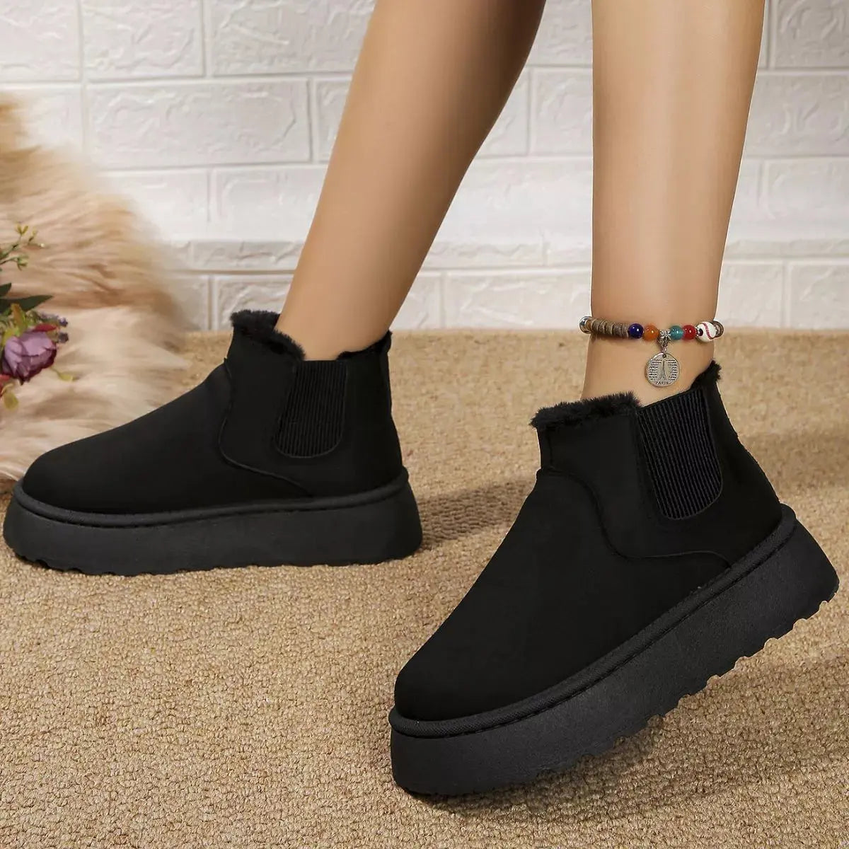Round Toe Platform Ankle Boots Simply Love