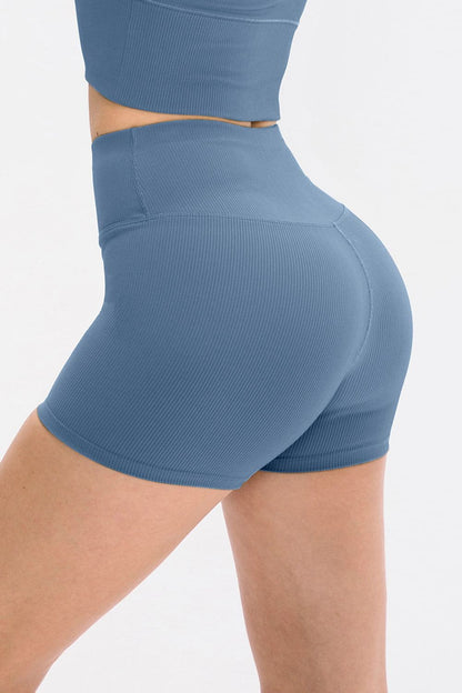 Slim Fit Wide Waistband Sports Shorts.