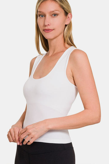 Zenana Cropped Padded Seamless Tank.