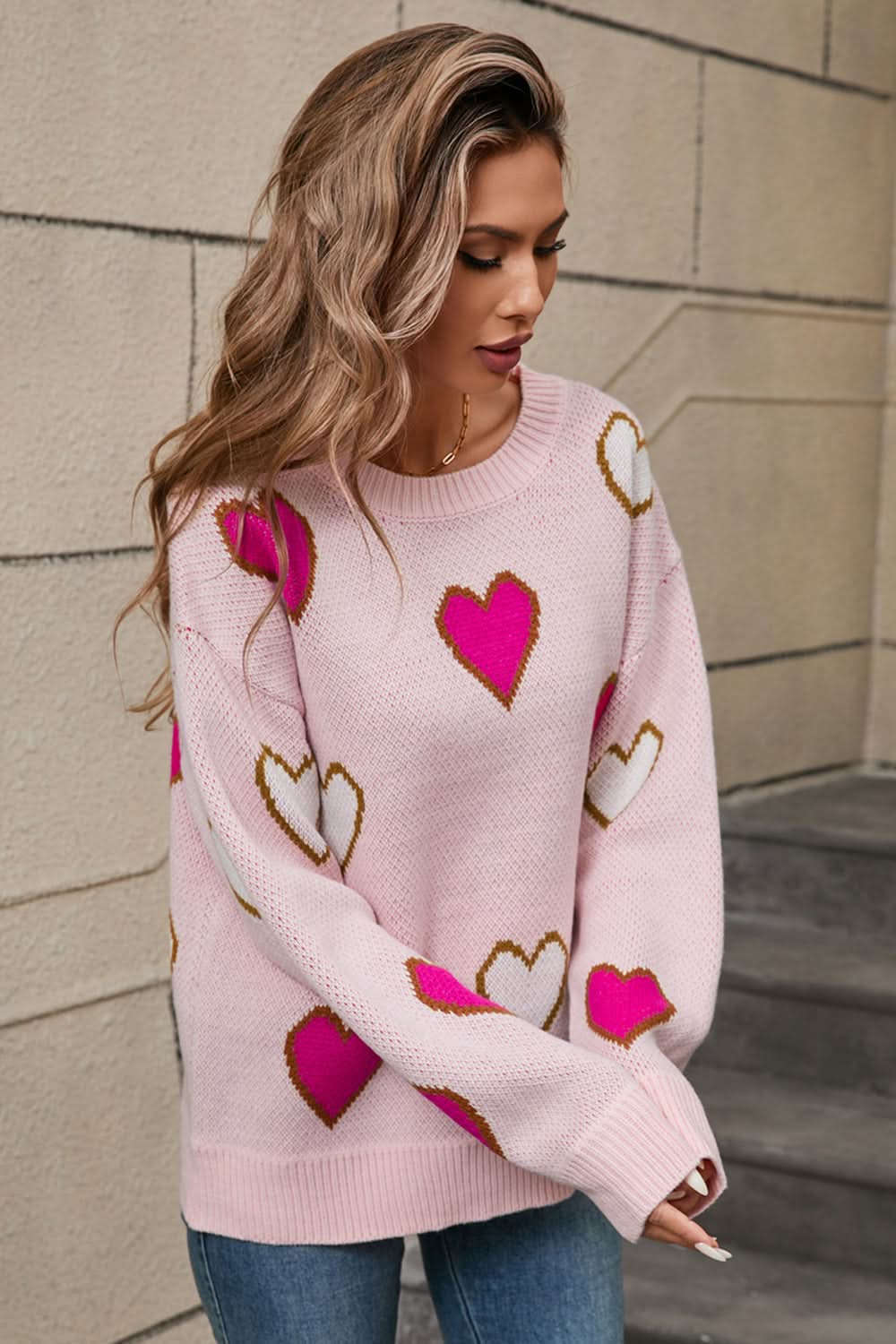 Heartfelt angel wings cozy sweater with contrast detail