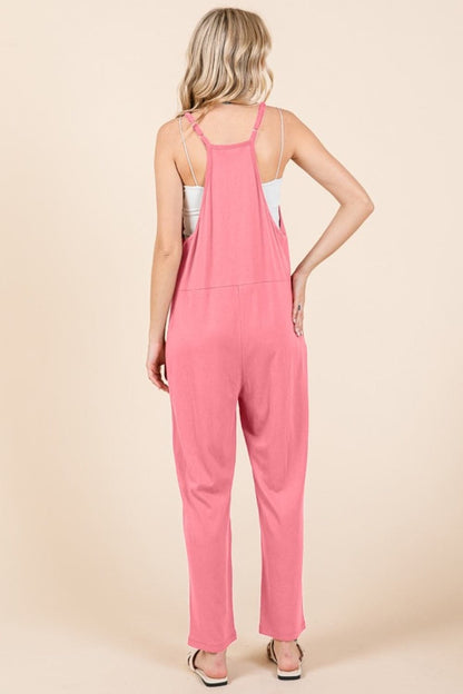 Culture Code Full Size Sleeveless Jumpsuit with Pockets.