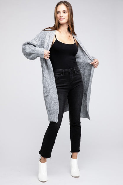 Twist knitted cardigan with pockets