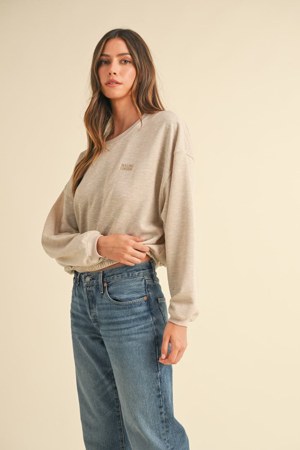 Malibu vintage crop sweatshirt