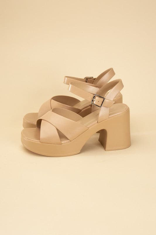 TOUCH-S Crisscross Sandal Heels.