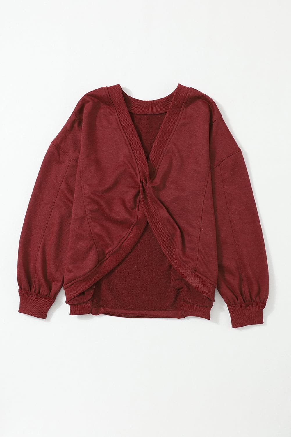 Twisted Round Neck Dropped Shoulder Sweatshirt.