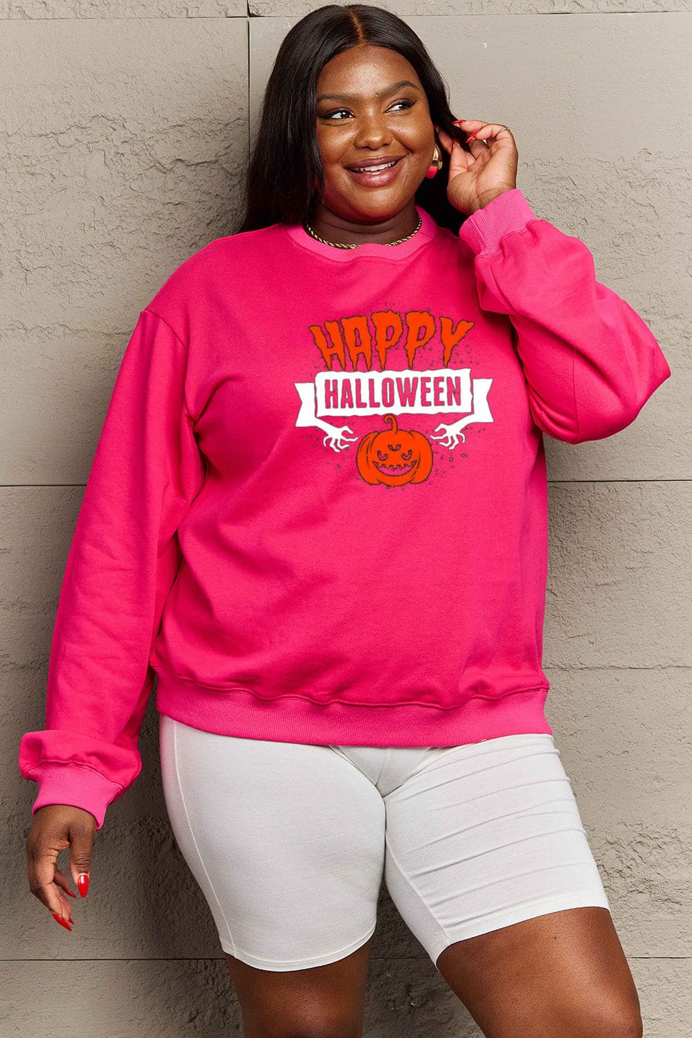 Happy Halloween cozy graphic sweatshirt