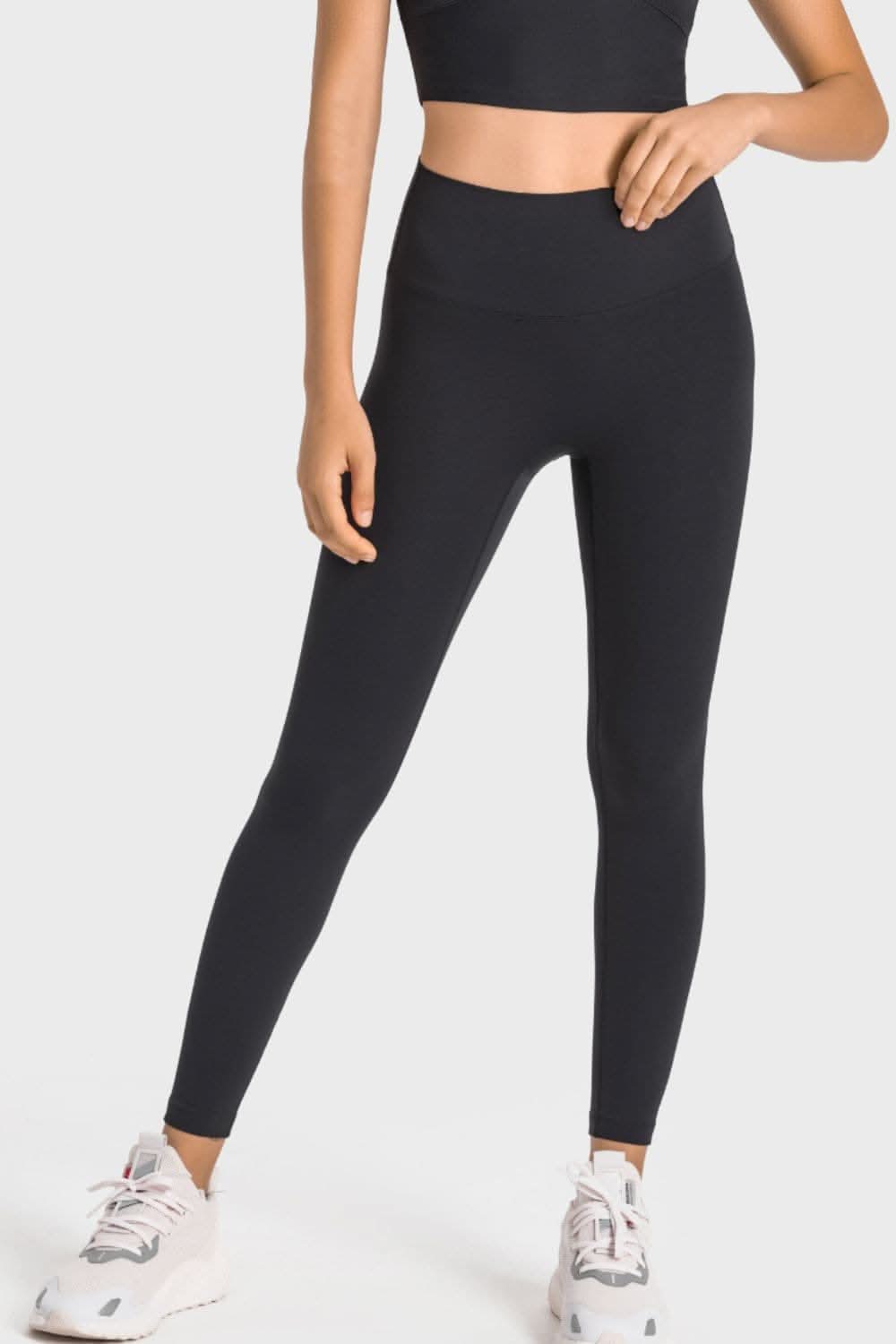 High-rise yoga leggings with wide waistband - Love Salve 