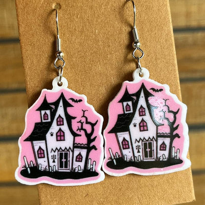 Spooktacular Halloween Acrylic Dangle Earrings