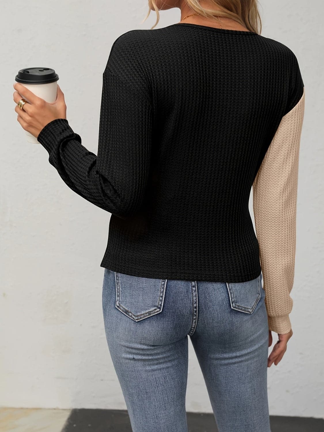 Chic surplice long sleeve top