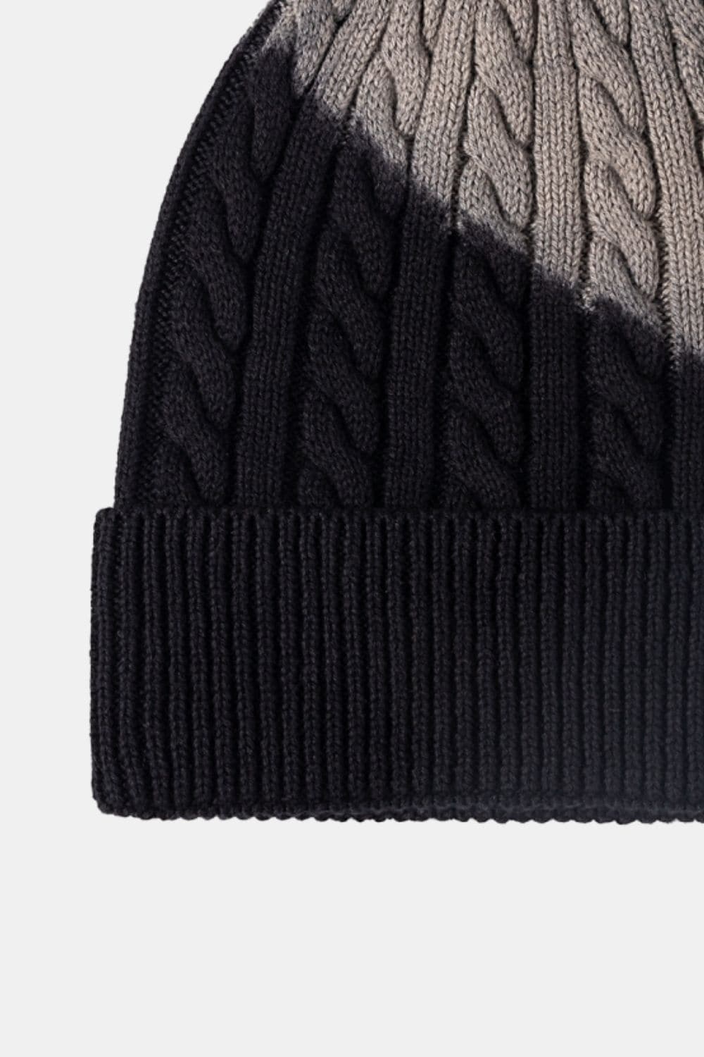 Contrast Tie-Dye Cable-Knit Cuffed Beanie.