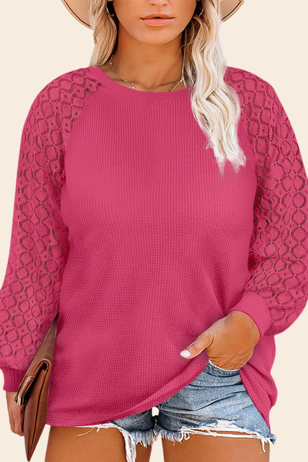 Strawberry pink plus size top