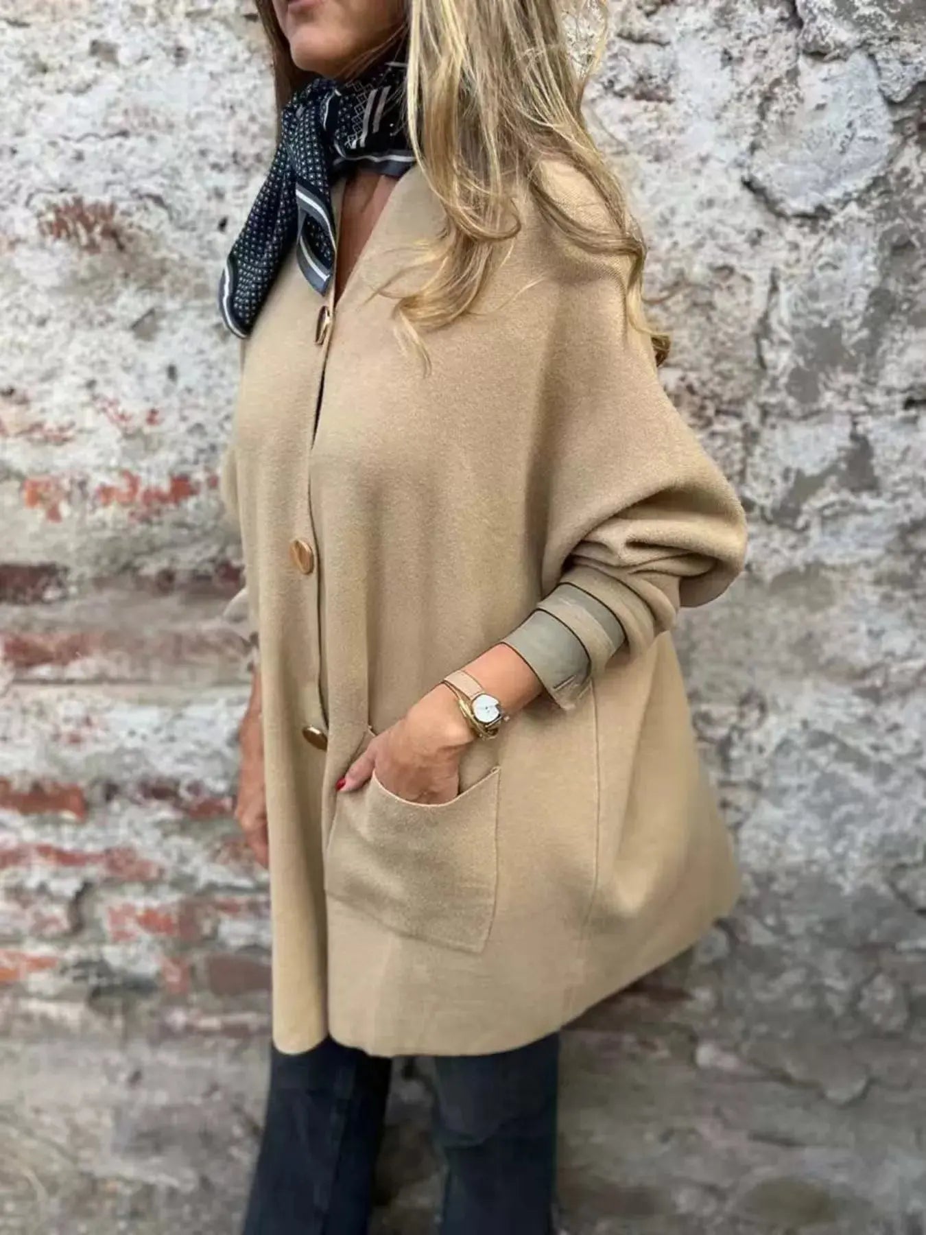 Full Size Button-Down Long Sleeve Cardigan Plus Size Simply Love