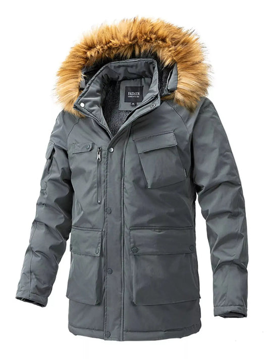 Men's Plus Size Fur Hooded Winter Parka Coat Simply Love