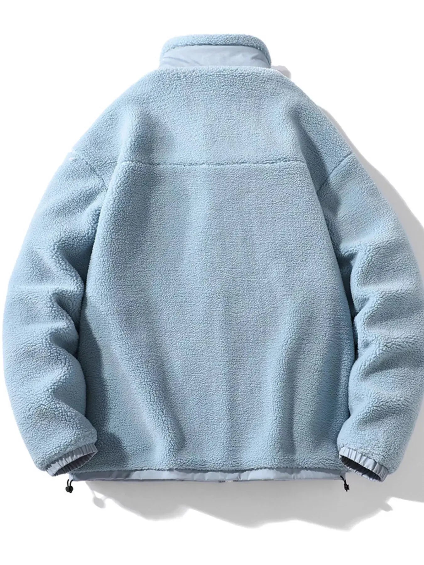 Men's Plus Size Cozy Fleece Full Zip Jacket With Pockets Light Blue Simply Love