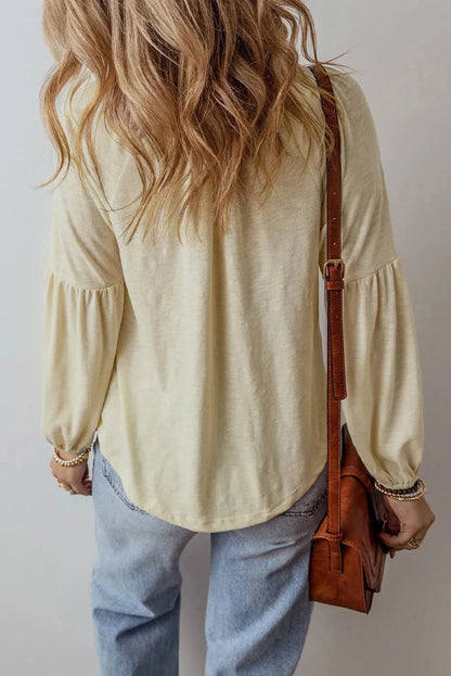 Embroidered sheer long sleeve top