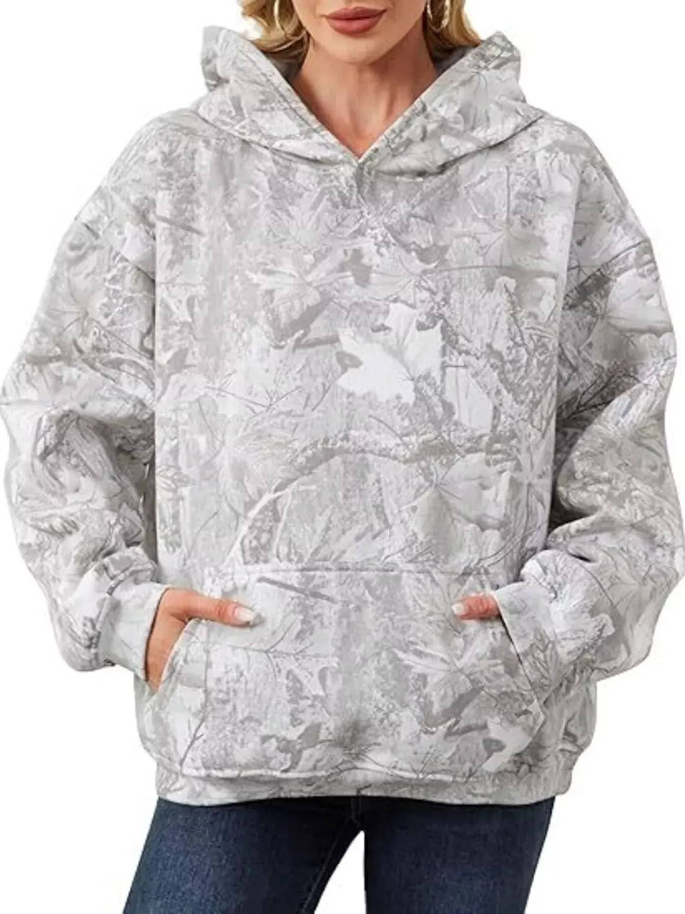 Full Size Kangaroo Pocket Long Sleeve Hoodie Plus Size Simply Love