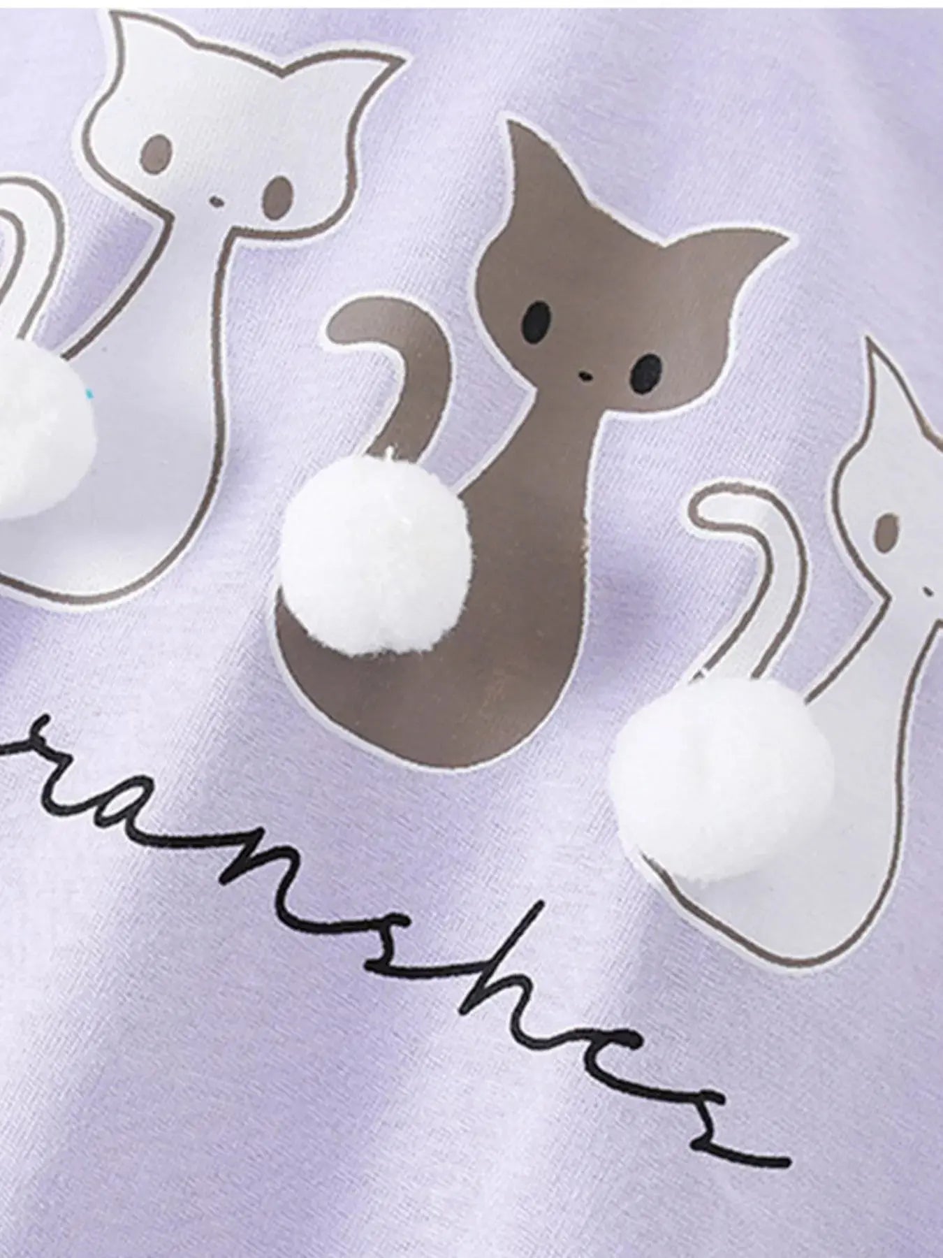 Children's Cats Round Neck Ruffle Hem T-Shirt Simply Love