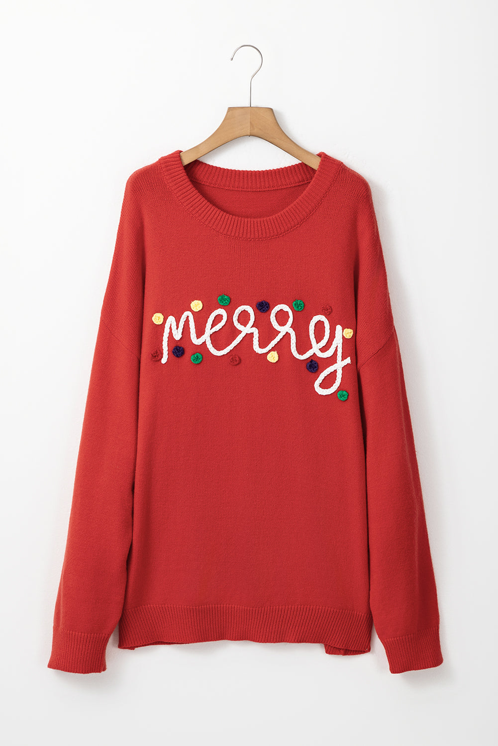 Fiery Red Merry Graphic Christmas Plus Size Sweater Dear-Lover Dropshipping