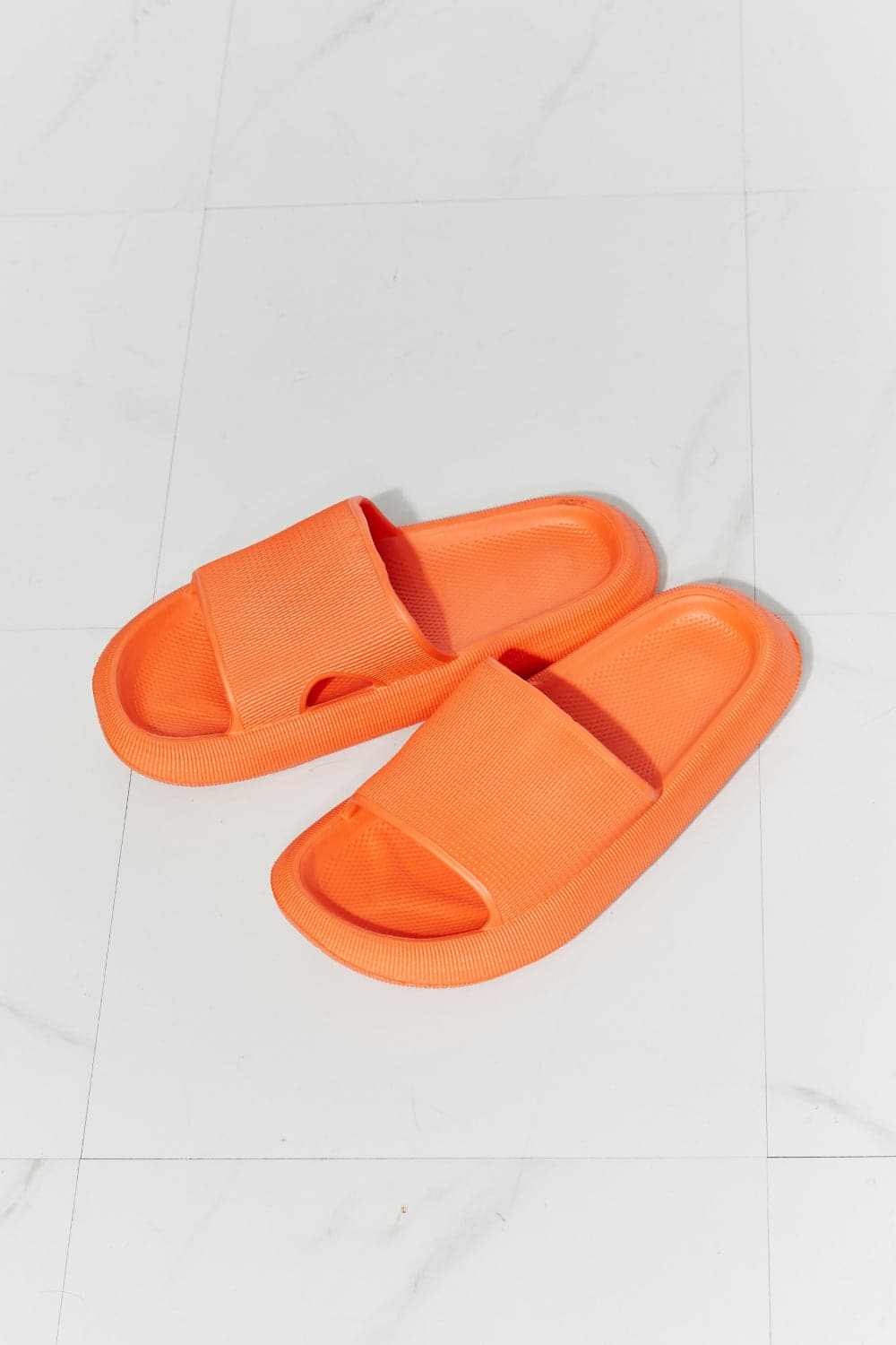 MMShoes Arms Around Me Open Toe Slide in Orange.