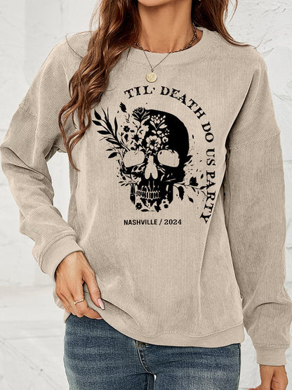 Skull print oversized sweatshirt with dropped shoulders