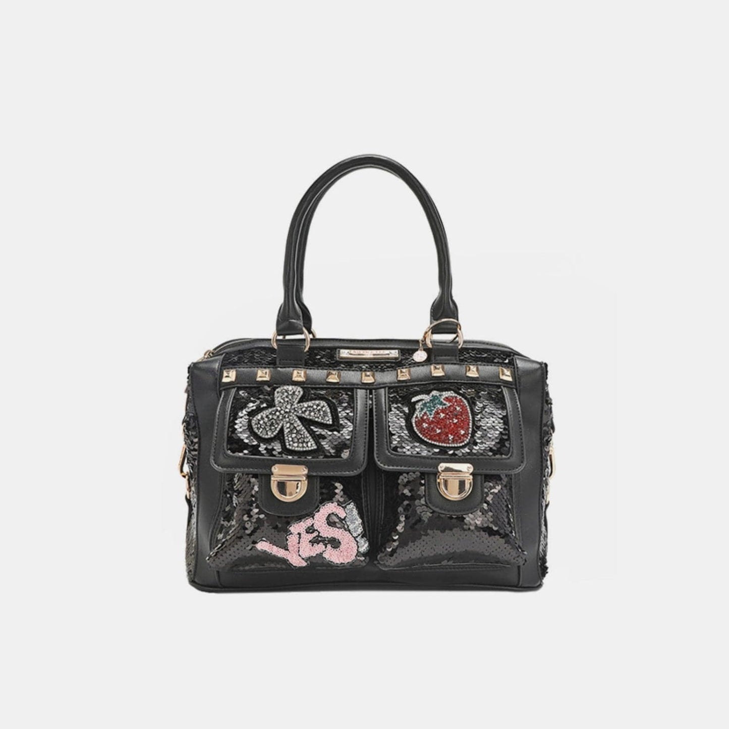 Sparkling sequin patch boston bag by Nicole Lee USA