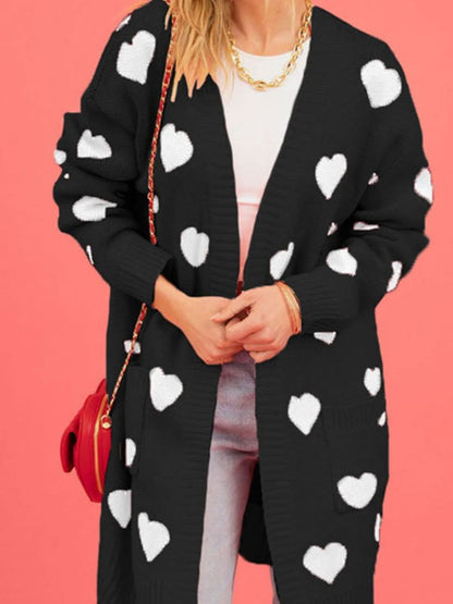 Cozy heart cardigan with pockets