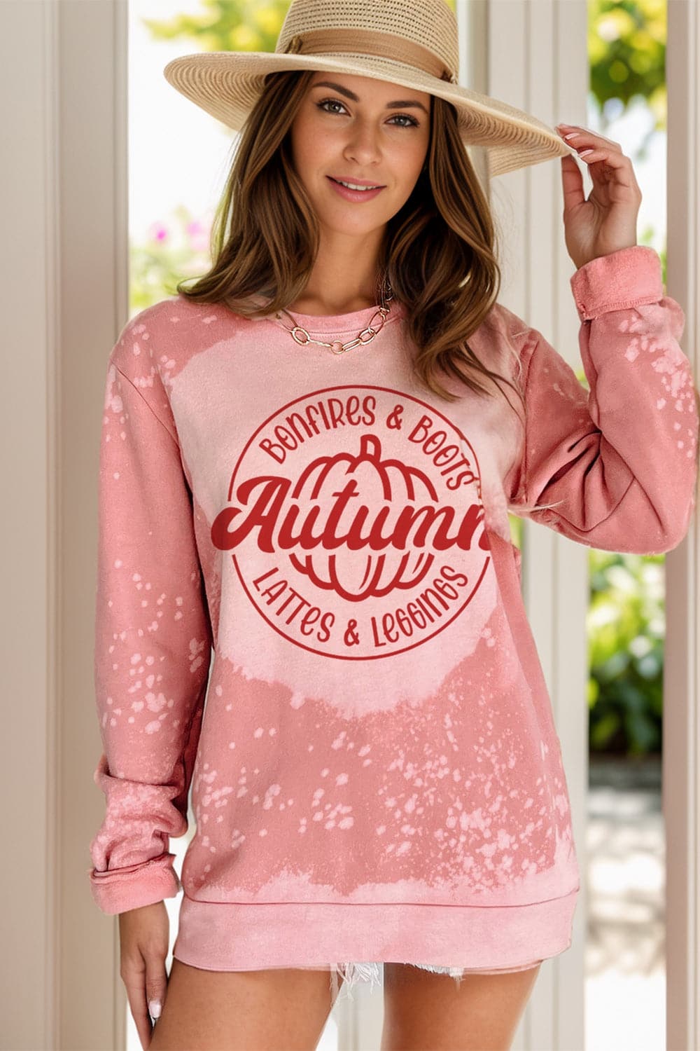 Chic letter print long sleeve pullover