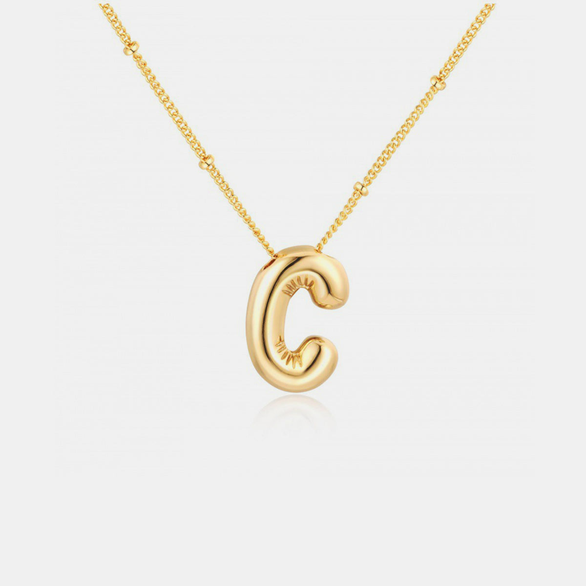 Golden Glow Bubble Initial Necklace – Make Your Statement Shine!