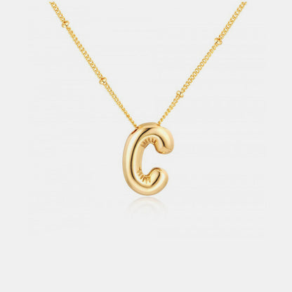 Golden Glow Bubble Initial Necklace – Make Your Statement Shine!
