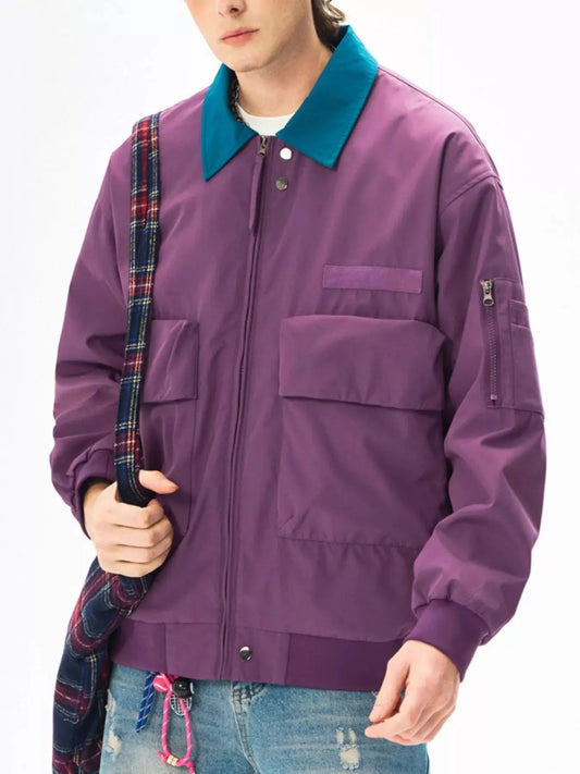 Men's Plus Size Zip Up Casual Bomber Jacket Simply Love