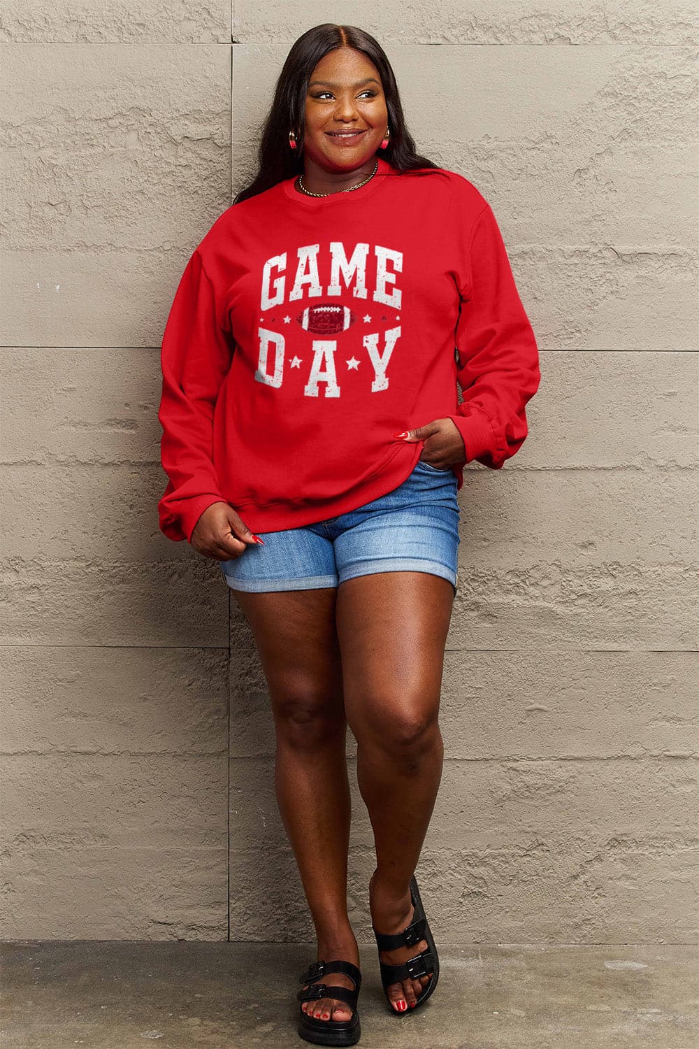 Simply Love Full Size GAME DAY Graphic Sweatshirt.